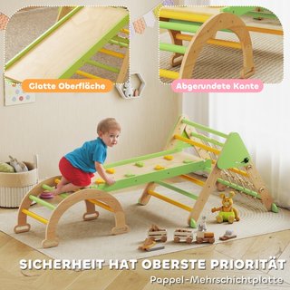 8-in-1 Montessori Klettergerüst Indoor Holz Klette