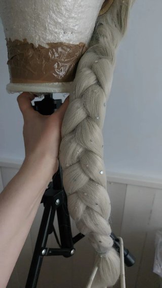 Peluca Elsa Frozen Plata/Blanca