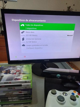 Xbox 360 Slim 4GB + 250GB+Kinect + Juegos