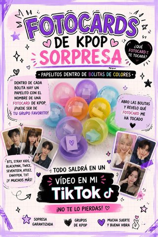 Fotocards KPOP Sorpresa en Bolitas