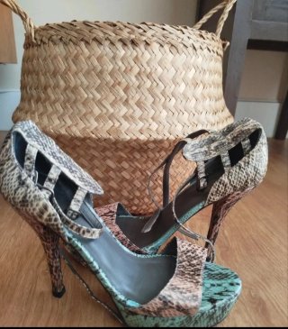 Sandalias Castañer Piel Efecto Serpiente Talla 36