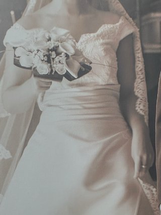 Vestido de Novia crema y Blanco