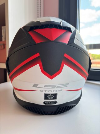 Casco Moto Integral LS2 Negro/Rojo talla XL.
