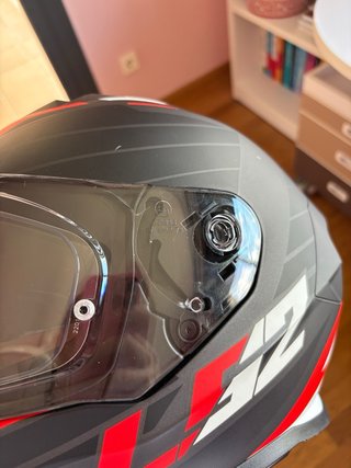 Casco Moto Integral LS2 Negro/Rojo talla XL.