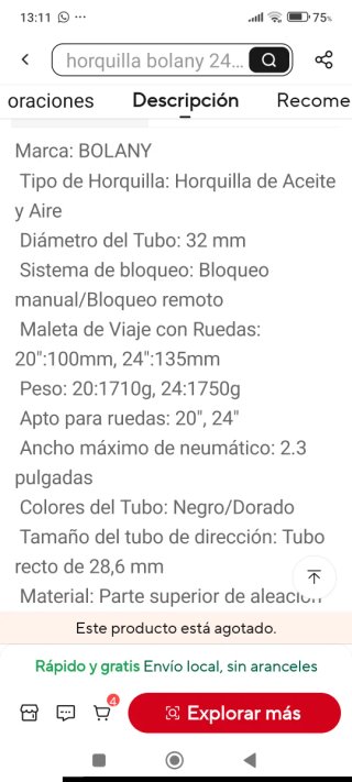 Horquilla 24 Bolany con gatillo regulador