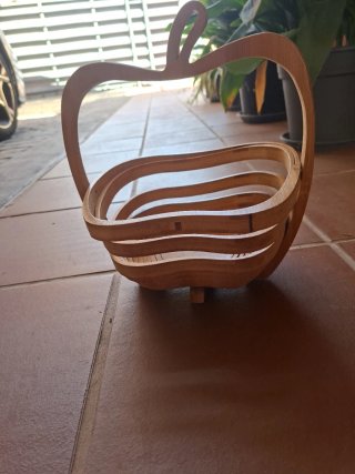 Frutero Plegable Madera Forma Manzana