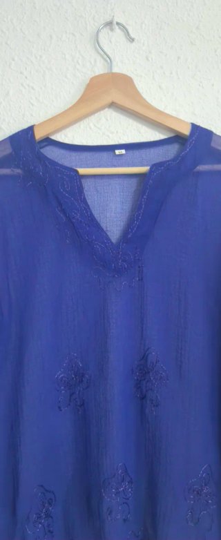 Blusa transparente azul talla M