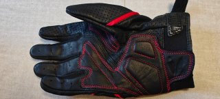 Guantes de moto TAICHI piel negros y rojos