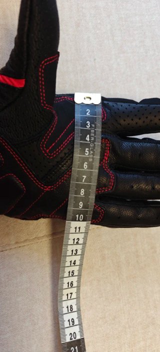 Guantes de moto TAICHI piel negros y rojos