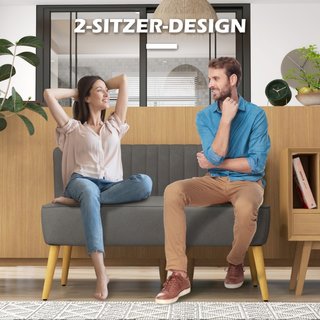 Sofá retrodesign de 2 plazas, patas de madera, x x