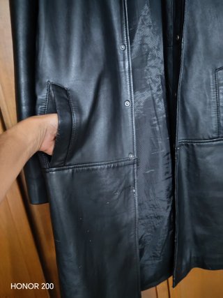 Abrigo Piel Leatherstyle Negro Talla 50
