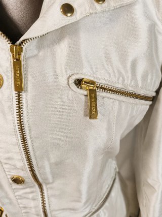 Chaqueta Burberry Mujer Talla M Blanca Dorada