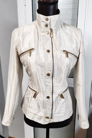 Chaqueta Burberry Mujer Talla M Blanca Dorada