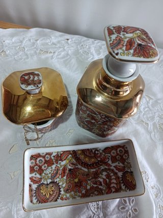 Conjunto porcelana antigua decorada