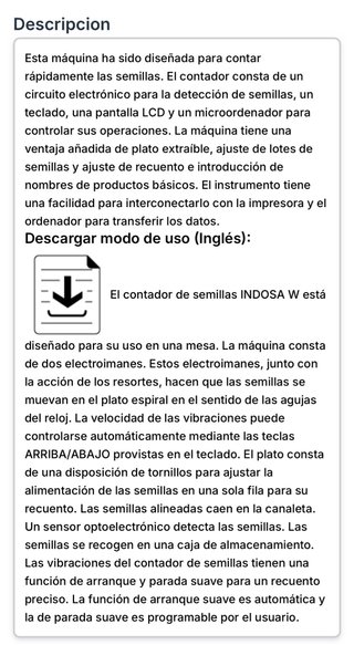 Contadora de semillas profesional INDOSAN