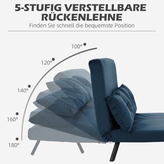 Sofá cama 2 plazas sofá de terciopelo, función de