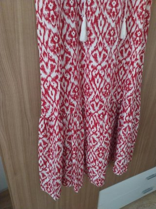 Vestido estampado rojo y blanco talla única