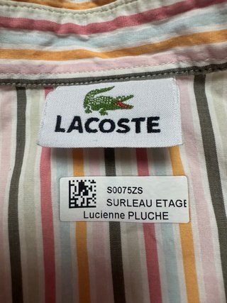 Camisa Lacoste Vintage Rayas Talla 42 M aprox