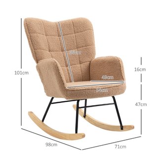 Silla mecedora de diseño retro, madera maciza, sil