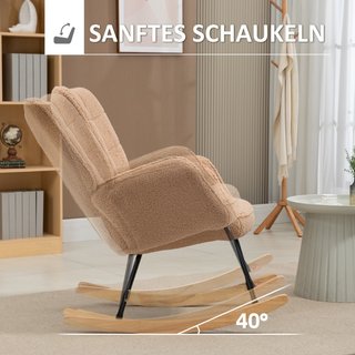 Silla mecedora de diseño retro, madera maciza, sil