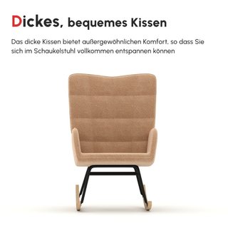 Silla mecedora de diseño retro, madera maciza, sil