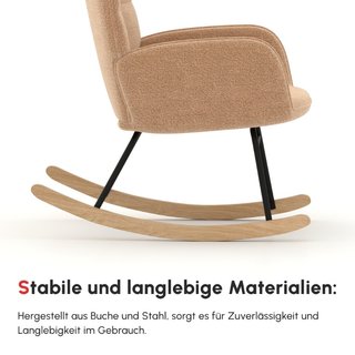 Silla mecedora de diseño retro, madera maciza, sil