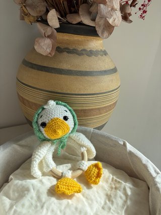 Peluche y Sonajero de pato crochet