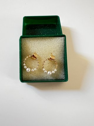 Pendientes Aro Perlas y Circonitas Dorados