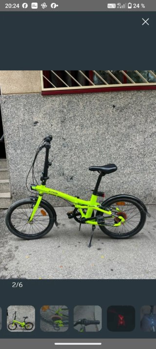 Bicicleta plegable B'TWIN verde