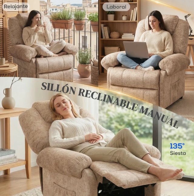 Sillón Relax Manual Beige