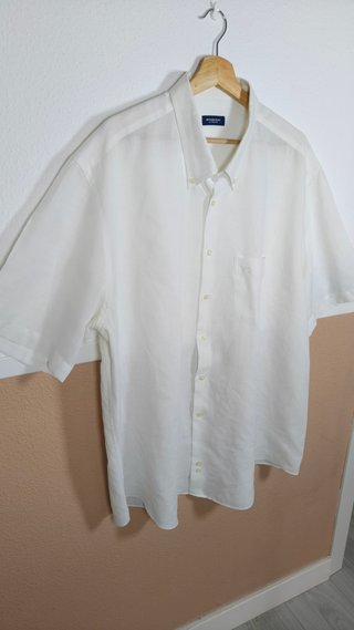 Camisa Lino Burberry Blanca Talla XL