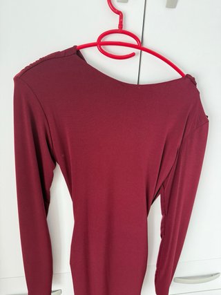 Vestido SORELLAS burdeos drapeado nuevo