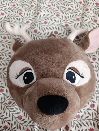 Cabeza Ciervo Peluche Decoración Pared