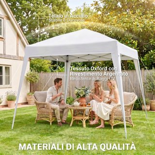 Toldo Plegable de Jardín con Estructura de Acero y