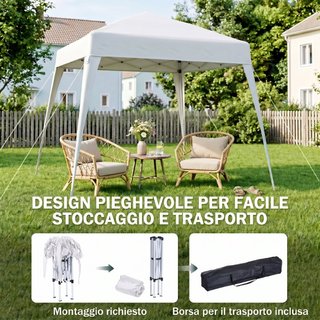 Toldo Plegable de Jardín con Estructura de Acero y