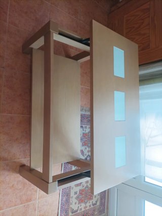 Mesa de centro elevable de madera