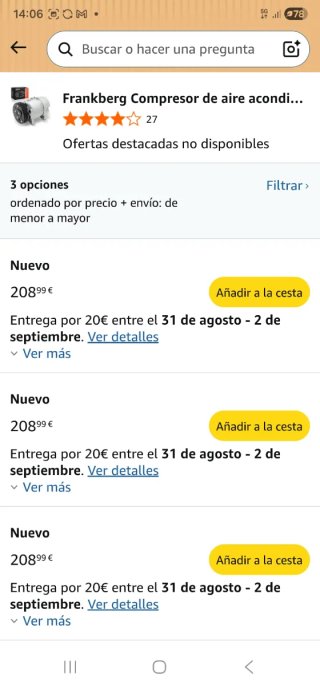 Compresor de aire acondicionado de coche