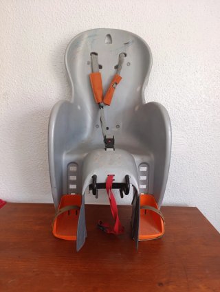 Silla Portabebés Bicicleta Gris y Naranja