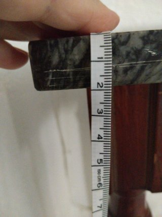 Mesa recibidor mármol y madera