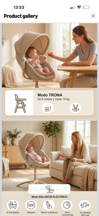 Cuna de bebé 4 en 1 Beige