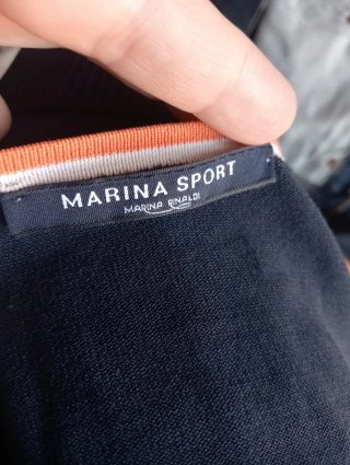 Maglia Marina Rinaldi blu e arancio
