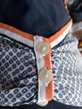 Maglia Marina Rinaldi blu e arancio