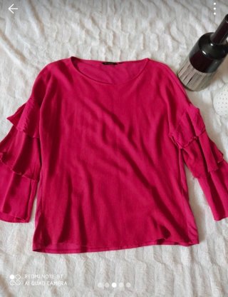 Blusa Massimo Dutti Roja Mujer