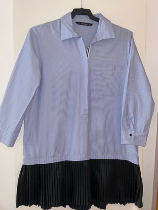Vestido Zara camisa y cuero