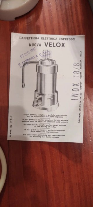 Macchina Caffè Elettrica Vintage Nuova Velox