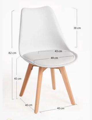 2 Sillas Nórdicas Blancas Madera