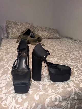 Zapatos Mango Plataforma Tacón Negro t 36. 10cm