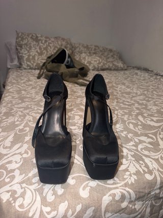 Zapatos Mango Plataforma Tacón Negro t 36. 10cm