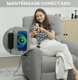 Sillón Reclinable Eléctrico Calor Masaje