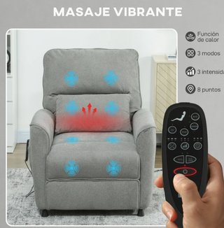 Sillón Reclinable Eléctrico Calor Masaje
